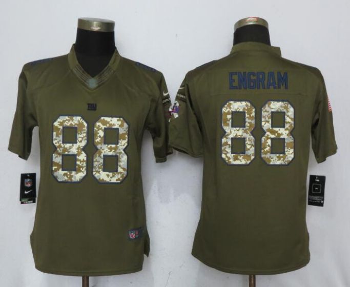 2017 NFL Women New Nike New York Giants #88 Engram Green Salute To Service Limited Jersey